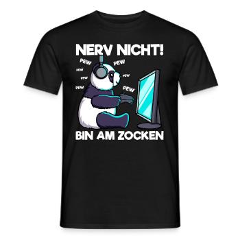 Nerv nicht bin am Zocken Gaming Panda - Männer T-Shirt - Schwarz - Vorne - AI Model Male 178 light (178cm)