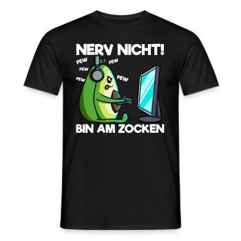 Nerv nicht bin am Zocken Gaming Avocado - Männer T-Shirt - Schwarz - Vorne - AI Model Male 178 light (178cm)