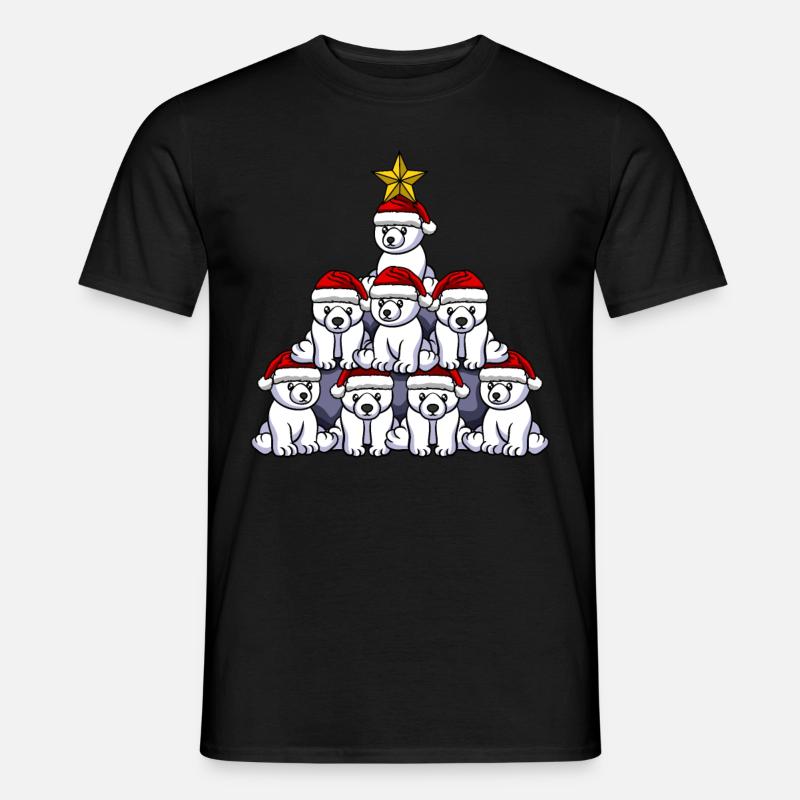 Eisbär Weihnachtsbaum - Männer T-Shirt - Schwarz
