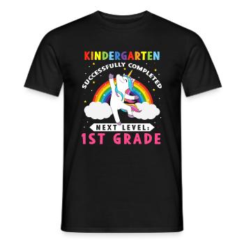 Licorne de maternelle terminée avec succès - T-shirt homme - noir - Devant - AI Model Male 178 light (178cm)