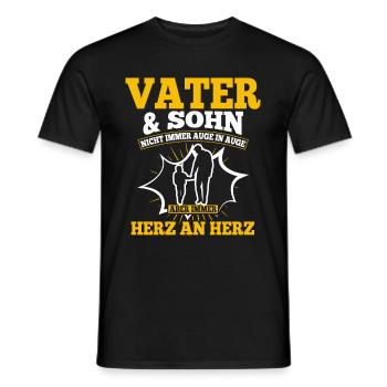 Papa Und Sohn Nicht Immer Auge In Auge - Männer T-Shirt - Schwarz - Vorne - AI Model Male 178 light (178cm)
