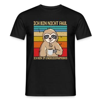 Ich bin nicht Faul Ich bin im Energiesparmodus - Männer T-Shirt - Schwarz - Vorne - AI Model Male 178 light (178cm)