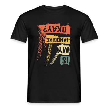 Is My Handbike Okey Wheelchair Bike - Men's T-Shirt - black - Front - AI Model Male 178 light (178cm)