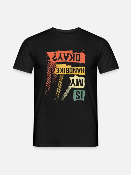Is mijn handbike Okey rolstoelfiets - Heren T-shirt - zwart