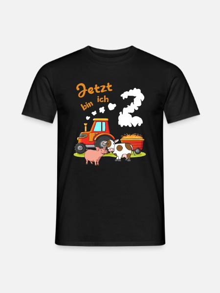 2. Geburtstag ich bin 2 Jahre Traktor Trekker - Männer T-Shirt - Schwarz