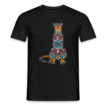 Mandala Gepard Geometrie Muster - Männer T-Shirt - Schwarz - Vorne - AI Model Male 178 light (178cm)