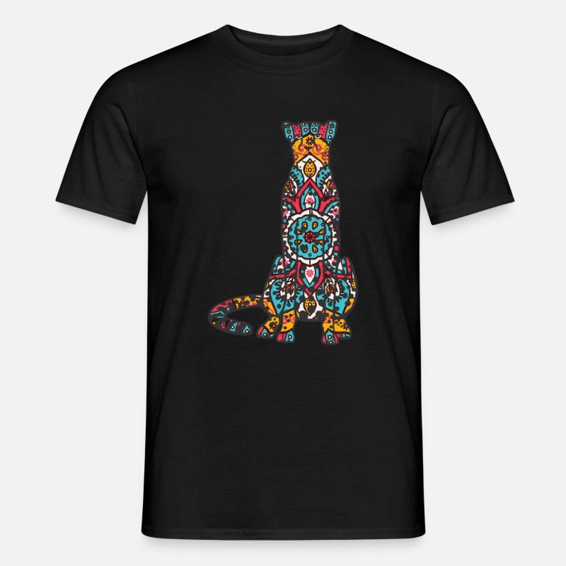 Mandala Gepard Geometrie Muster - Männer T-Shirt - Schwarz