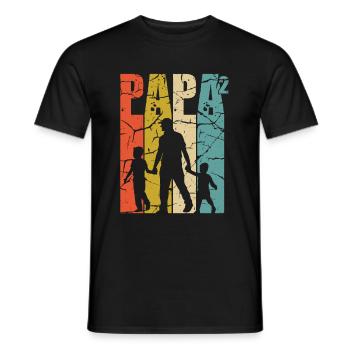 Papa 2 sons Dad high 2 father of two - Men's T-Shirt - black - Front - AI Model Male 178 light (178cm)