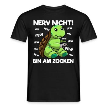 Nerve not to gamble Gaming Turtle - Men's T-Shirt - black - Front - AI Model Male 178 light (178cm)