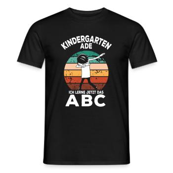 Kindergarten Ade Ich lerne ABC - Männer T-Shirt - Schwarz - Vorne - AI Model Male 178 light (178cm)