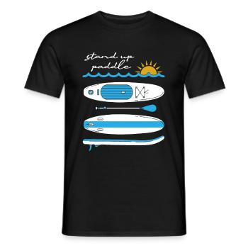 Stand Up Paddling - Männer T-Shirt - Schwarz - Vorne - AI Model Male 178 light (178cm)