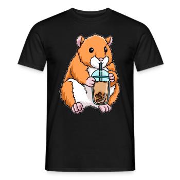 Kawaii Bubble Tea Hamster - Männer T-Shirt - Schwarz - Vorne - AI Model Male 178 light (178cm)