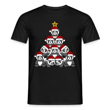 Arbre de Noël Panda - T-shirt homme - noir - Devant - AI Model Male 178 light (178cm)