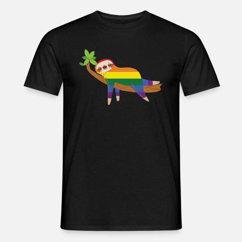 Faultier Pride - Männer T-Shirt - Schwarz