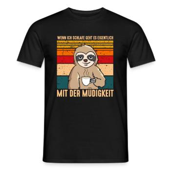 Wenn Ich Schlafe Geht Es Mit Der Müdigkeit - Männer T-Shirt - Schwarz - Vorne - AI Model Male 178 light (178cm)