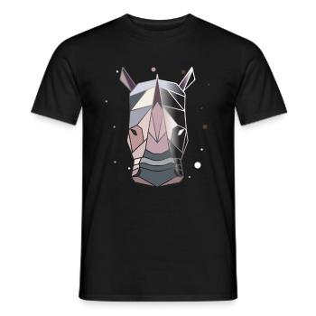 Nashorn Polygon Kunst Tier Geometrie - Männer T-Shirt - Schwarz - Vorne - AI Model Male 178 light (178cm)