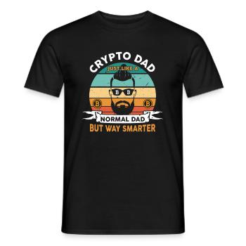 Crypto Papa comme un papa normal mais beaucoup plus intelligent - T-shirt homme - noir - Devant - AI Model Male 178 light (178cm)