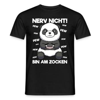 Nerv nicht bin am Zocken Gaming Panda - Männer T-Shirt - Schwarz - Vorne - AI Model Male 178 light (178cm)