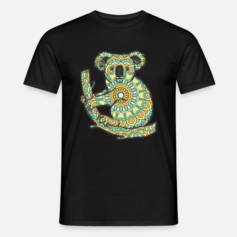 Mandala Koala Geometrie Muster - Männer T-Shirt - Schwarz