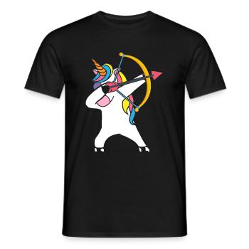 Dabbing Einhorn Bogenschütze - Männer T-Shirt - Schwarz - Vorne - AI Model Male 178 light (178cm)