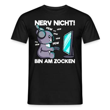 Nerv nicht bin am Zocken Gaming Koala - Männer T-Shirt - Schwarz - Vorne - AI Model Male 178 light (178cm)