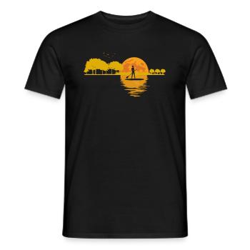 Mond Gitarre See Schatten SUP Stand Up Paddle - Männer T-Shirt - Schwarz - Vorne - AI Model Male 178 light (178cm)