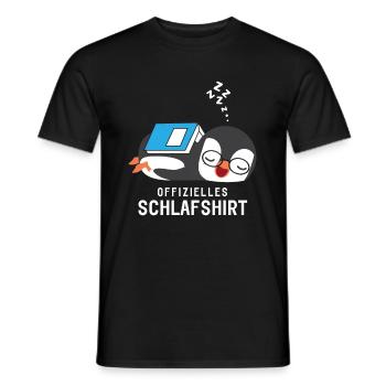 Offizielles Schlafshirt Pyjama Schlafanzug Pinguin - Männer T-Shirt - Schwarz - Vorne - AI Model Male 178 light (178cm)