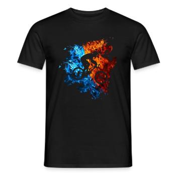 Fire Mountain Bike Flames MTB Bike - Men's T-Shirt - black - Front - AI Model Male 178 light (178cm)