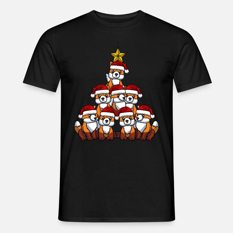Fox Christmas Tree - Men’s T-shirt - black