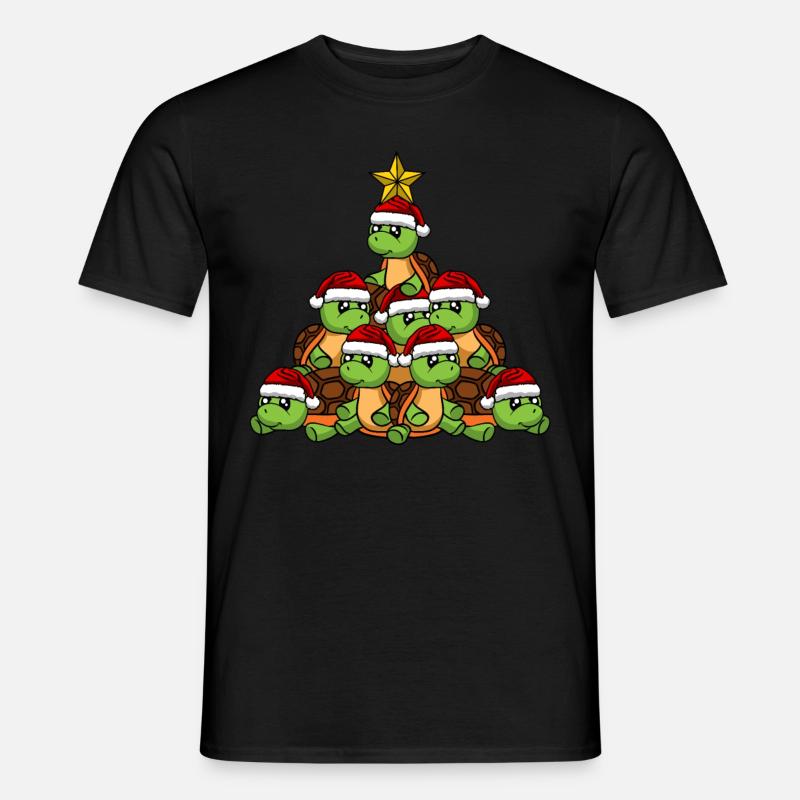 Turtle Christmas Tree - Men’s T-shirt - black