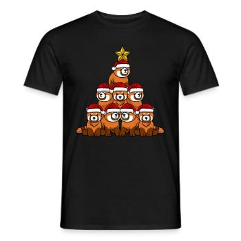 Arbre de Noël Panda Roux - T-shirt homme - noir - Devant - AI Model Male 178 light (178cm)