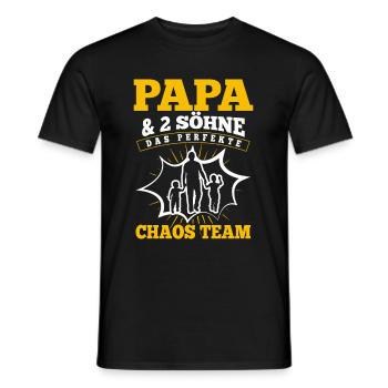 Papa Und Sohn Nicht Immer Auge In Auge Aber Immer - Männer T-Shirt - Schwarz - Vorne - AI Model Male 178 light (178cm)
