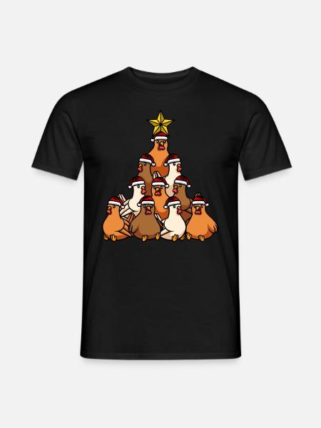 Christmas Tree Chicken - Men's T-Shirt - black