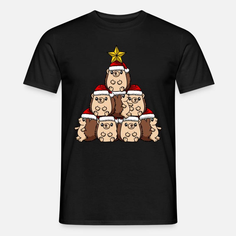 Igel Weihnachtsbaum - Männer T-Shirt - Schwarz