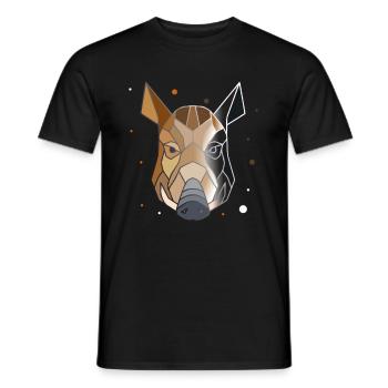 Wildschwein Polygon - Männer T-Shirt - Schwarz - Vorne - AI Model Male 178 light (178cm)