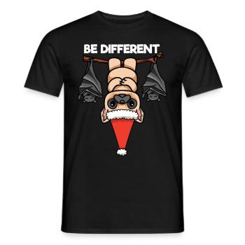 Be Different Pug Bat Santa Claus - Men's T-Shirt - black - Front - AI Model Male 178 light (178cm)