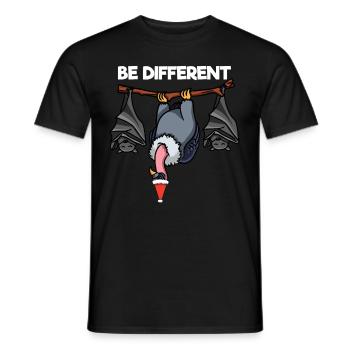 Be Different Vulture Bird Bat - Men's T-Shirt - black - Front - AI Model Male 178 light (178cm)