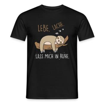 Lebe Lache Lass Mich In Ruhe Faultier - Männer T-Shirt - Schwarz - Vorne - AI Model Male 178 light (178cm)