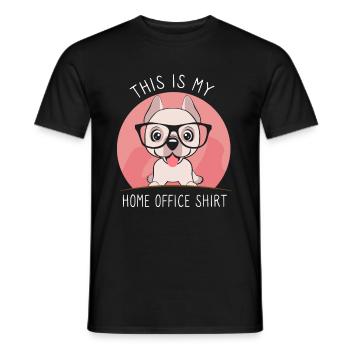 This is my home office dog - Men's T-Shirt - black - Front - AI Model Male 178 light (178cm)