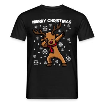 Dabbing Rentier Christmas - Männer T-Shirt - Schwarz - Vorne - AI Model Male 178 light (178cm)