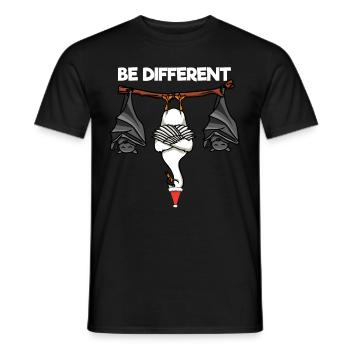 Be Different Swan Bat Santa Claus - Men's T-Shirt - black - Front - AI Model Male 178 light (178cm)