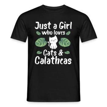 Juste une fille qui aime les chats et les calées - T-shirt homme - noir - Devant - AI Model Male 178 light (178cm)