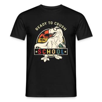 Ready To Crush School Dinosaurs - Men's T-Shirt - black - Front - AI Model Male 178 light (178cm)