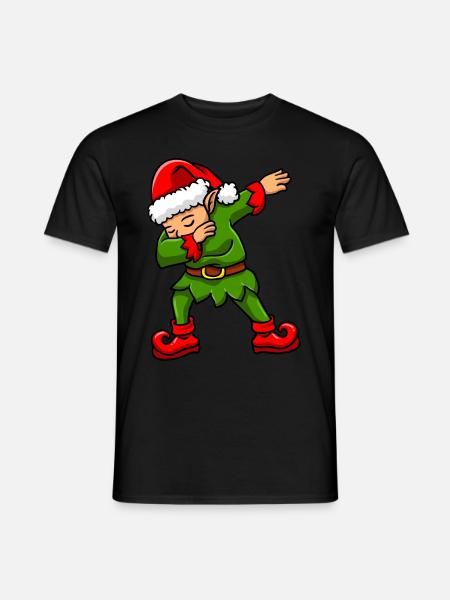 Dabbing Elf Christmas Elf - Men's T-Shirt - black