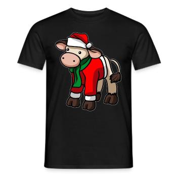 Cow Beef Christmas Hat - Men's T-Shirt - black - Front - AI Model Male 178 light (178cm)