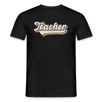 Teacher Lehrer Retro - Männer T-Shirt - Schwarz - Vorne - AI Model Male 178 light (178cm)