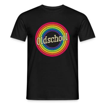 Old School Limited Edition Rainbow Circle Retro - Men's T-Shirt - black - Front - AI Model Male 178 light (178cm)