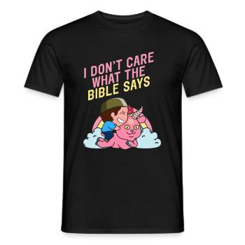 I Don't Care What The Bible Says Kawaii Satanic - Men's T-Shirt - black - Front - AI Model Male 178 light (178cm)