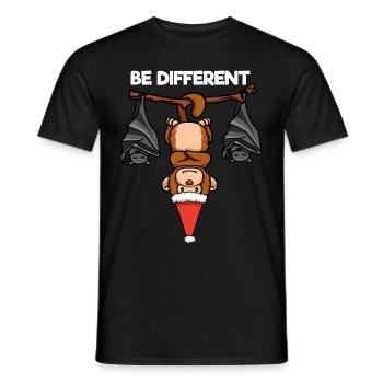 Be Different Monkey Bat Santa Claus - Men's T-Shirt - black - Front - AI Model Male 178 light (178cm)