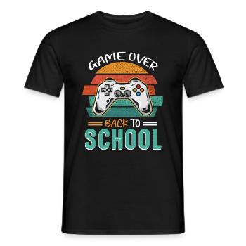 School Child Start Game Over First Day of School - Men's T-Shirt - black - Front - AI Model Male 178 light (178cm)